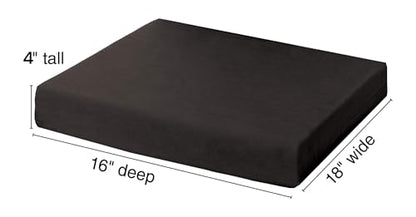 Essential Medical Supply Rehab 1 Foam Cushion - Extra Thick Seat Cushion for Office Chair, Wheelchair, and Car - Provides Additional Support and Pain Relief for Seniors - 18" x 16" x 4" - size: 18x16x4 Inch (Pack of 1)