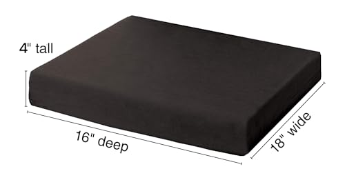 Essential Medical Supply Rehab 1 Foam Cushion - Extra Thick Seat Cushion for Office Chair, Wheelchair, and Car - Provides Additional Support and Pain Relief for Seniors - 18" x 16" x 4" - size: 18x16x4 Inch (Pack of 1)