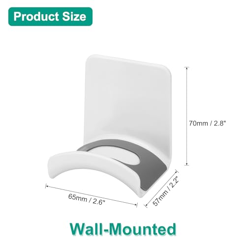 uxcell Headphone Stand, 1 Pcs ABS Headset Holder Adhesive Headphone Holder Hook Mount Headphone Hanger Hook Under Desk for Gaming Headphones Earphones Cables, White(Wall-Mounted) - color: White
