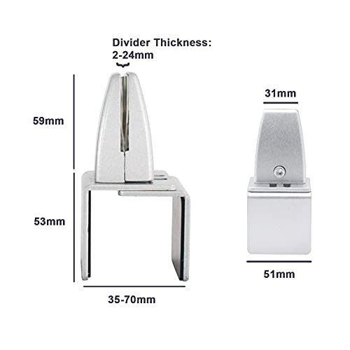 Aluminum Vertical Clamp Partition Board Acrylic Desk Divider Support Clamp for Clear Shield for Desktop Countertop Reception - color: On-board