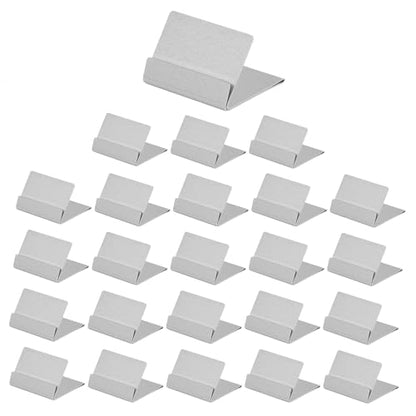 Urban Deco 24PK Table Card Holder Metal Place Card Holders Steel Card Holders for Photos, Food Signs, Memo Notes, Weddings, Restaurants, Birthday (Silver 24PK) - color: Silver 24pk