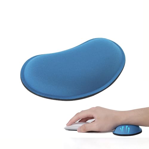 MXCOIRTP Wrist Rest for Mouse, Ergonomic Memory Foam Wrist Cushion Support Pad, Mouse Wrist Pad with Non-Slip Base for Typing Pain Relief, Office, Home, Gaming, Computer, Blue - color: Blue