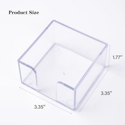 Sticky Notes Holder，Clear Acrylic 3" x 3" Post it Note Holder Dispenser for Desk, Computer Screen, Classroom Office Organizer, Light Blue