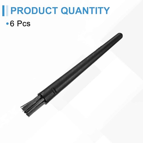HARFINGTON 6pcs Antistatic Brush 18x9mm Portable PP Handle Nylon Anti Static Cleaning ESD Brushes for Electronics Computer Keyboard, Black