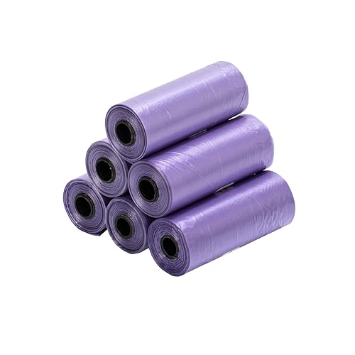 Ginsco 0.8 Gallons Disposable Trash Bags for Mini Car Trash Can, Portable Small Car Garbage Bags, Cars Accessories, Mini Trash Bags, Plastic Trash Bag for Cars/Home/Office (6 Rolls/90 Counts) Purple - color: Purple