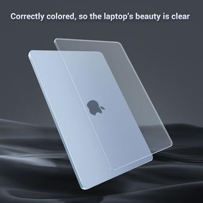 MOSISO Ultra-Thin & Seamlessly Closes Cover Compatible with MacBook Air 13 inch Case M5 M4 M3 M2 2026-2022 A3449 A3240 A3113 A2681, 2 in 1 Kit Anti-Fingerprints Shell for Mac Air 13.6, Pastel Blue - color: Pastel Blue