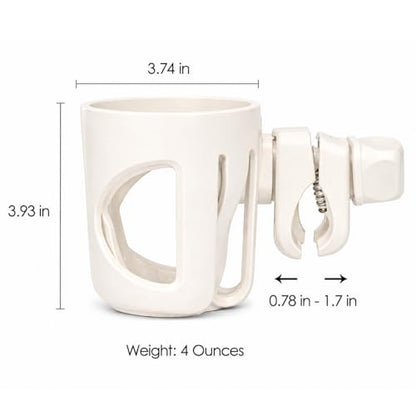 New Stroller Cup Holder for Stanley Quencher H2.0 (30 & 40 Oz. Models), Also Compatible with Stanley IceFlow (20 & 30 Oz. Models) - Almond White - color: Almond White