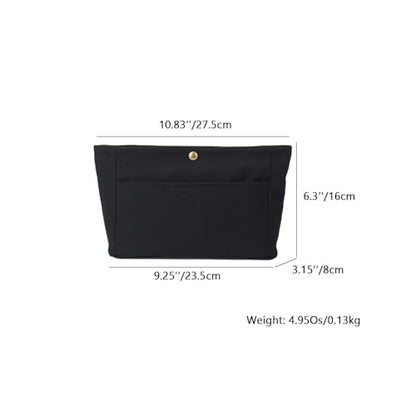 YONEBN waterproof Storage Bag Lightweight Large Capacity nylon Bag Inner Bag Handbag Organizer - color: Canvas/Black