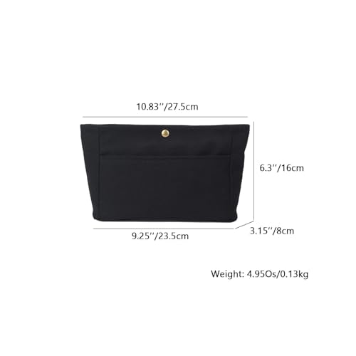 YONEBN waterproof Storage Bag Lightweight Large Capacity nylon Bag Inner Bag Handbag Organizer - color: Canvas/Black
