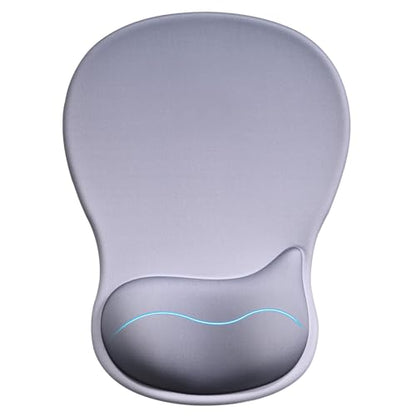 EooCoo Ergonomic Mouse Pad with Gel Wrist Rest Support Middle Concave Design, Relieve Wrist Pain Mousepad, Non-Slip Base for Laptop, Computer, Office Desk Accessories, Carpal Tunnel Syndrome Grey - color: Grey