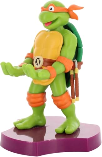 Exquisite Gaming Cable Guys TMNT Michelangelo Earbud Holder, Four Character Collectible Phone Stand