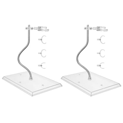 Action Figure Stand with Adjustable Metal Arm, Action Figure Display Holder Stand Compatible with 6 Inch Marvel Legends, HG RG BB SD SHF & Gundam 1/144 Models, Comes with Screwdriver（2Pcs Clear）