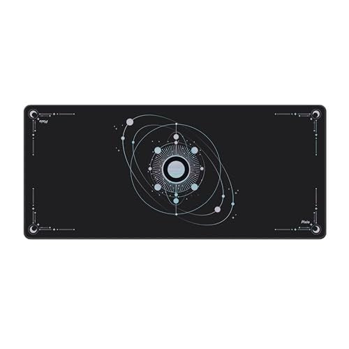 Pixio Mouse Pads - 36 x 16 inch XXL Cosmic Orbit Black Multifunctional Large Desk Mats for Gaming, Office, Desktop Anti-Slip Waterproof Washable Computer Mouse Mat - color: Black Cosmic Orbit