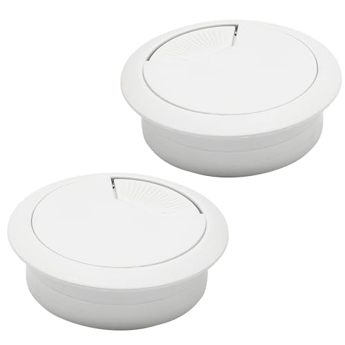 Desk Grommet 2" (50 mm), Desk Cord Hole Cover, Cable Grommet ABS Plastic, Desk Hole Grommet for Office and Home Table Cable, Detachable Adjustable Cable Cord Organizer (White 2 Pcs) - size: 2" (50 mm), style: 2 pcs White
