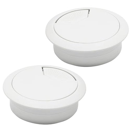 Desk Grommet 2" (50 mm), Desk Cord Hole Cover, Cable Grommet ABS Plastic, Desk Hole Grommet for Office and Home Table Cable, Detachable Adjustable Cable Cord Organizer (White 2 Pcs) - size: 2" (50 mm), style: 2 pcs White