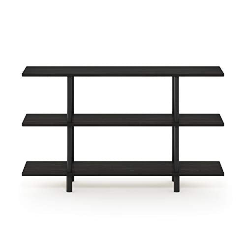 Furinno Turn-N-Tube 3-Tier Wide Display Shelf, Espresso/Black - color: Espresso/Black, style: 3-Tiers