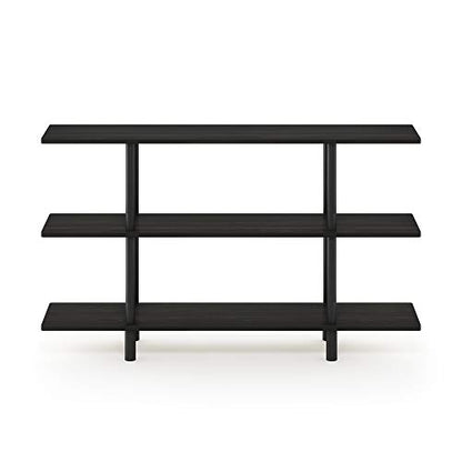 Furinno Turn-N-Tube 3-Tier Wide Display Shelf, Espresso/Black - color: Espresso/Black, style: 3-Tiers