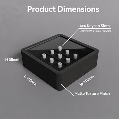 16-Slot Artisan Keycap Case: 22mm Extra-Deep Storage Box with Magnetic Lid | Fits SA, MT3 & High-Profile Resin Sculptures | Matte Black Industrial Desktop Display - color: Matte Black