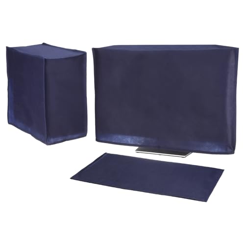 PATIKIL Computer Dust Cover Set, 22" Monitor Keyboard and Host PC Dust Proof Computer Protection Case for Desktop PC CPU Protector - 3Pcs (Blue) - size: 22"