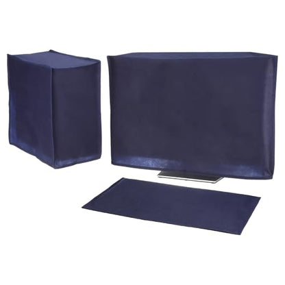 PATIKIL Computer Dust Cover Set, 22" Monitor Keyboard and Host PC Dust Proof Computer Protection Case for Desktop PC CPU Protector - 3Pcs (Blue) - size: 22"