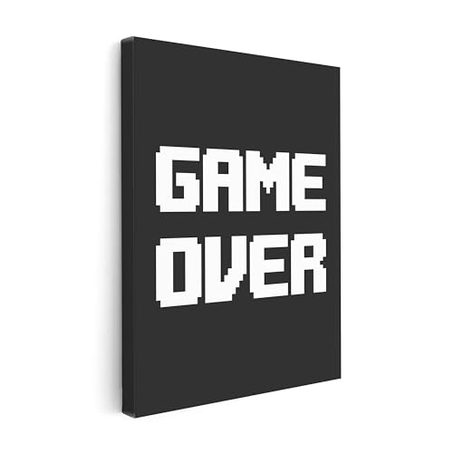 Poster Master Gaming Canvas - Game Over Print - Geeky Art - Black & White Typography Design - Gamer Gift - Minimal Game Room, Man Cave or Boy's Bedroom Wall Decor - Available in 8x10 to 30x40 - color: Style-10