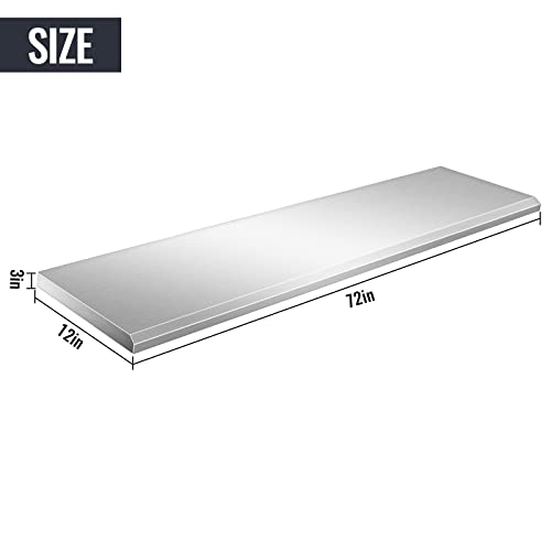 Concession Shelf 72L x 12W Inch, Stainless Steel Drop Down Folding Serving Food Shelf Stand Serving for Concession Windows - size: 72L x 12W