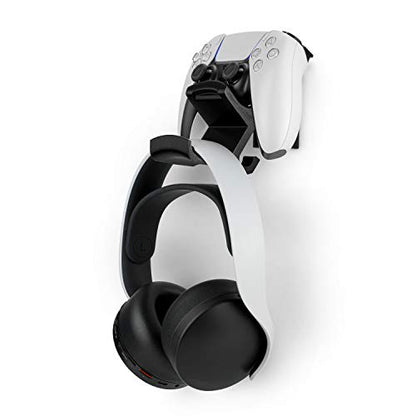 BRAINWAVZ The Colossus [PS5 Edition] DualSense Gamepad Controller & Headphone Hanger Holder Mount for PlayStation PS5 Game Controller and Pulse 3D headset, No Screws, Strong VHB Adhesive (Black) - color: PS5 Colossus