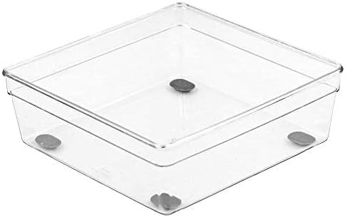 Glad Clear Plastic Organizer Bin – 6” x 6” x 2.2” Drawer Storage Tray with Non-Slip Feet, Clear (Pack of 6) - size: 6x6 (Pack of 6)