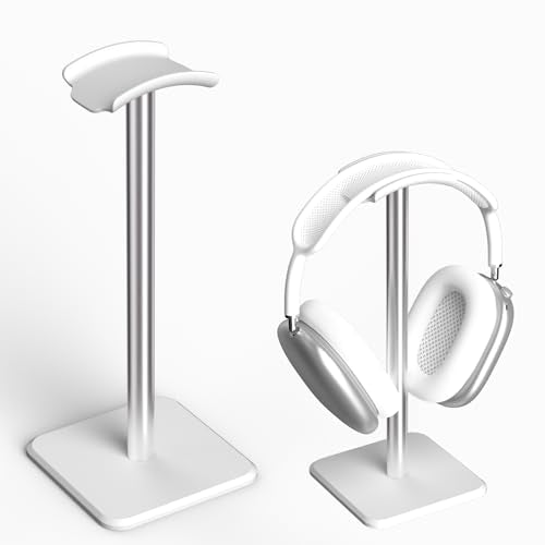 Headphone Stand - Headset Stand with Aluminum Hanger, Headphone Holder for AirPods Max, Sony, Bose, Beats and More (White) - color: White