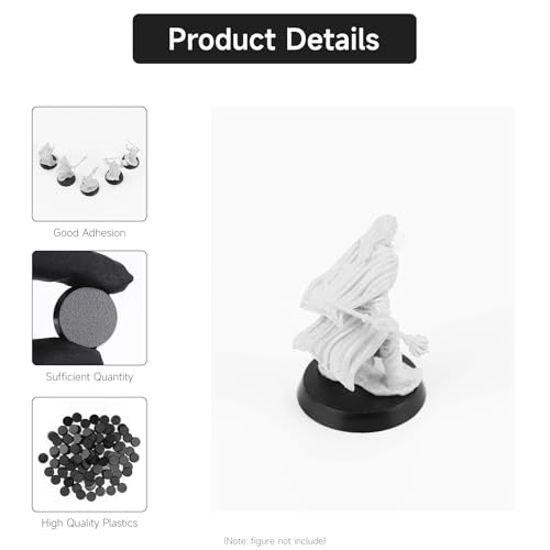 100Pcs 25mm/0.98inch Plastic Model Miniature Bases,3.6mm/0.14 Thick Circular War Figure Display Stands For Gaming Miniatures or Wargames Role Playing Board Game Figure Toy (100PCS-25mm-Black Round) - color: 100PCS-25mm-Black Round