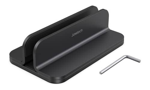 JOKItech Aluminum Laptop Vertical Stand Organizer, Sturdy Laptop Computer Holder Desktop Stand Compatible with new Retina Apple MacBook Pro/Air/Neo, Mac mini & iPad Pro - Black - color: Black