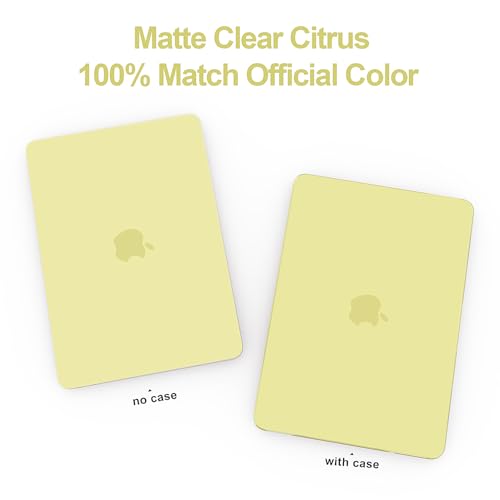 G JGOO Compatible with MacBook Neo Case 13 inch 2026 Release Model A3404, 100% Match Official Color, Matte Plastic Protective Hard Shell Case with Keyboard Cover & Screen Protector, Citrus Clear - color: Citrus Clear