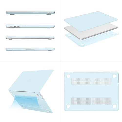 MOSISO Compatible with MacBook Air 13 inch Case M5 2026 M4 2025 M3 M2 2024-2022 A3449 A3240 A3113 A2681, Scratches-Resistant Protective Hard Shell for MacBook Air 13.6 inch Case, Cloud Blue - color: Cloud Blue