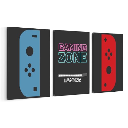 Poster Master 3-Piece Controller Canvas - Video Game Print - Geeky Art - Gaming Zone & Icons - Gamer Gift - Great Game Room, Man Cave or Boy's Bedroom Wall Decor - Available in 8x10 to 30x40 - color: Style-09