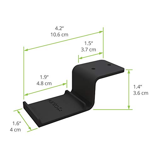 Kanto HH Universal Under Desk Headphone Hook - Black - Solid Steel Construction - Mount Using 3M Adhesive or 2 Included Screws - color: Black