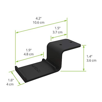 Kanto HH Universal Under Desk Headphone Hook - Black - Solid Steel Construction - Mount Using 3M Adhesive or 2 Included Screws - color: Black