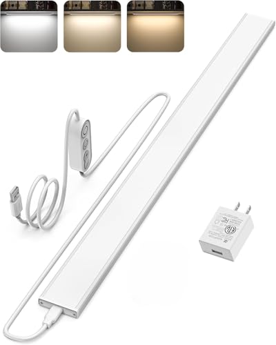 ASOKO Plug-in Under Desk Light, 24Inch LED Workbench Lights with Super Brighten 900Lumen and 3 Temps (3000K/4000K/6000K) for Kitchen Sink/Desk/Workbench-No Motion Sensor Unction - size: 24 Inch-New