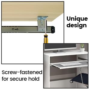 KUMGROT Keyboard Tray Slides 14" Silver Cold Rolled Steel Computer Drawer Tray Ball Bearing Keyboard Slides with Adjustable Height Bracket - color: Silver, size: W:1.38"/T:0.3"
