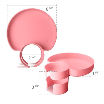 Munchkin Carseat Tray with Miracle 360 Sippy Cup for Toddlers 1-3 - Travel & Road Trip Accessory for Kids, Mess-Free Snacking and Spill Proof Drinking in The Car, Pink - color: Pink