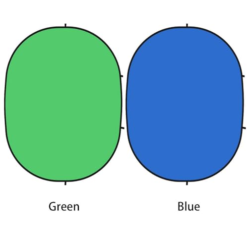 5x7ft/1.5x2m Chromakey Backdrop with 7.8ft/2.4m Stand, 2-in-1 Green Screen and Blue Screen Reversible Collapsible Background Panel for Photography Studio, Live Streaming, Video Shooting, Games - color: Green/Blue