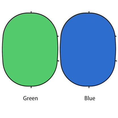 5x7ft/1.5x2m Chromakey Backdrop with 7.8ft/2.4m Stand, 2-in-1 Green Screen and Blue Screen Reversible Collapsible Background Panel for Photography Studio, Live Streaming, Video Shooting, Games - color: Green/Blue