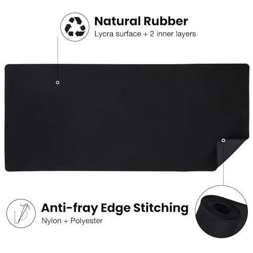 ALOANES Large Gaming Mouse Pad Keyboard Mat with Non-Slip Rubber Base | Black 2PC Desk Mat Mousepad for Computer Gamer Office Home XL 31.5"x11.81"x0.12" - color: 00- Black, size: 2PC XL(31.5" x 11.8")