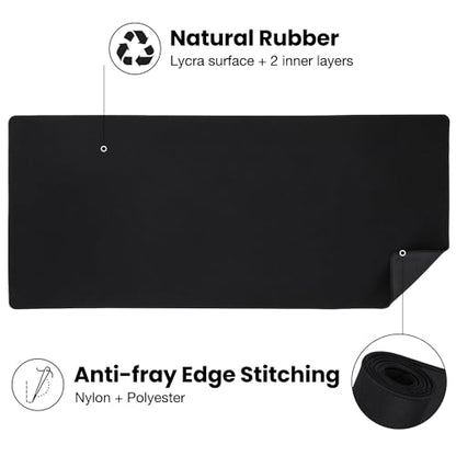 ALOANES Large Gaming Mouse Pad Keyboard Mat with Non-Slip Rubber Base | Black 2PC Desk Mat Mousepad for Computer Gamer Office Home XL 31.5"x11.81"x0.12" - color: 00- Black, size: 2PC XL(31.5" x 11.8")