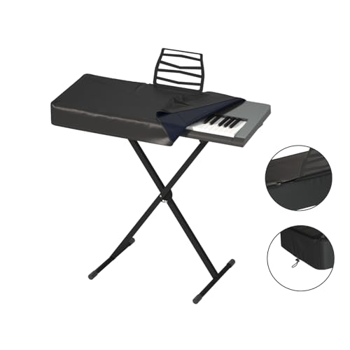BENVOL 61/88 Keys Piano Cover - Waterproof Dustproof Keyboard Protector with Music Stand Zipper, Adjustable Drawstring, Soft Spandex Fabric for Yamaha, Casio 61/88-Key Digital Pianos (61keys-black) - color: 61keys-black