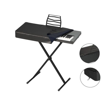 BENVOL 61/88 Keys Piano Cover - Waterproof Dustproof Keyboard Protector with Music Stand Zipper, Adjustable Drawstring, Soft Spandex Fabric for Yamaha, Casio 61/88-Key Digital Pianos (61keys-black) - color: 61keys-black