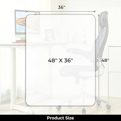 Chair Mat for Hard Floors, Computer Gaming Rolling Desk Chair Mat for Tile Floor, Small Floor Protection Mats for Home and Offic (Transparent, 48" x 36" Rectangle) - size: 48" x 36" Rectangle (1pc)