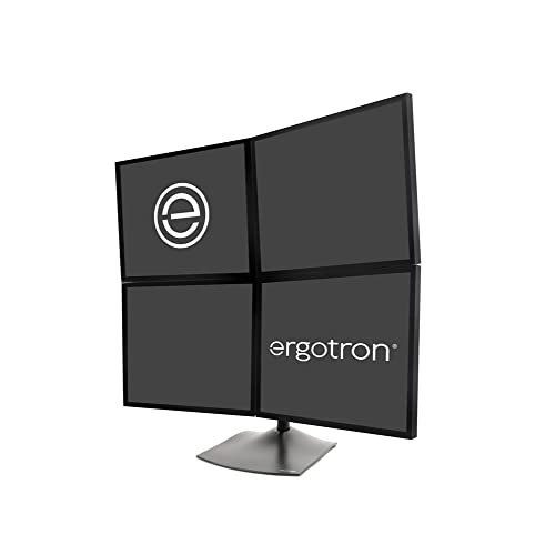 Ergotron – DS100 Quad Monitor Stand for Desk, Four Monitor VESA Mount – for 4 Monitors Up to 24 Inches, 0 to 31 lbs Each - style: 4 Screen