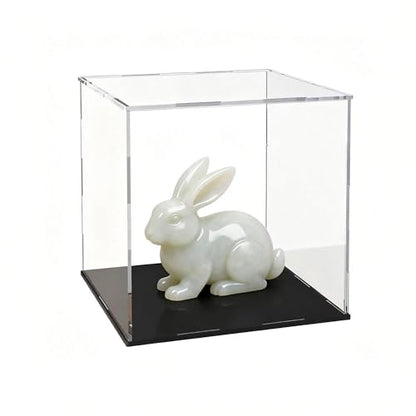 Acrylic Display Case 5x5x5 Inch, Clear Collectible Display Box with Matte Black Base, Dustproof Showcase for Figures, Models, Sports Memorabilia – Easy Self Assembly - size: 5 x 5 x 5 inch