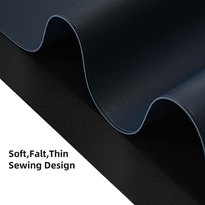 Wolaile PU Leather Desk Pad Blotter,Navy Waterproof Office Desktop Mat for Men,36x17in Non-Slip Large Mouse Pad/Writing Protector/Desk Accessories - color: Navy Blue
