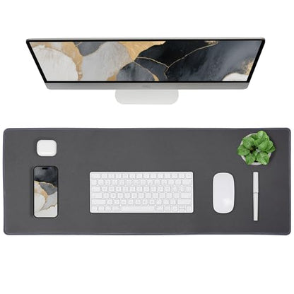 ALOANES Waterproof Mouse Pad with Durable Stitched Edge, Gaming Keyboard, Non-Slip Rubber Base Mouse Mat, Extended Desk pad for Gamer, Office& Home, Dark Gray Mousepad 3XL(35.43"x15.74"x0.12") - color: 02- Dark Gray, size: 3XL(35.4" x 15.7")
